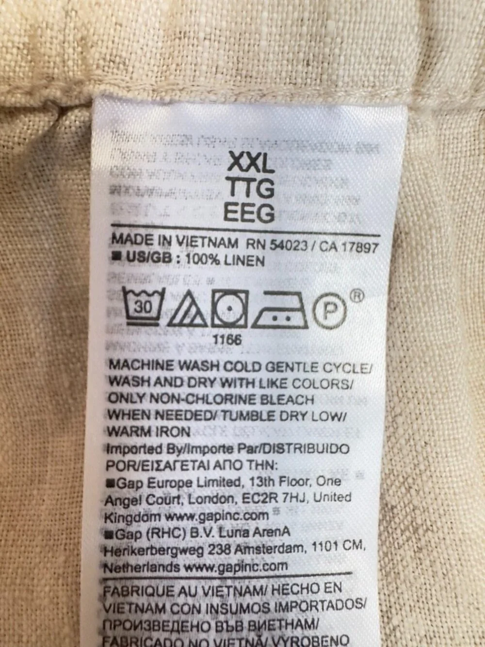 NEW Banana Republic 100% certified-European Linen Pull-On Ankle Pants - Size XXL